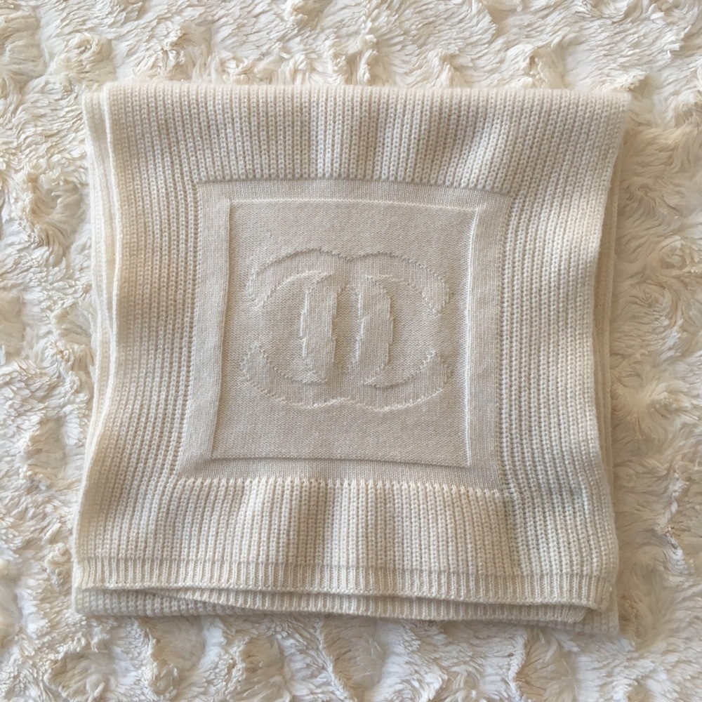 Chanel Cream-Colored Cashmere Scarf